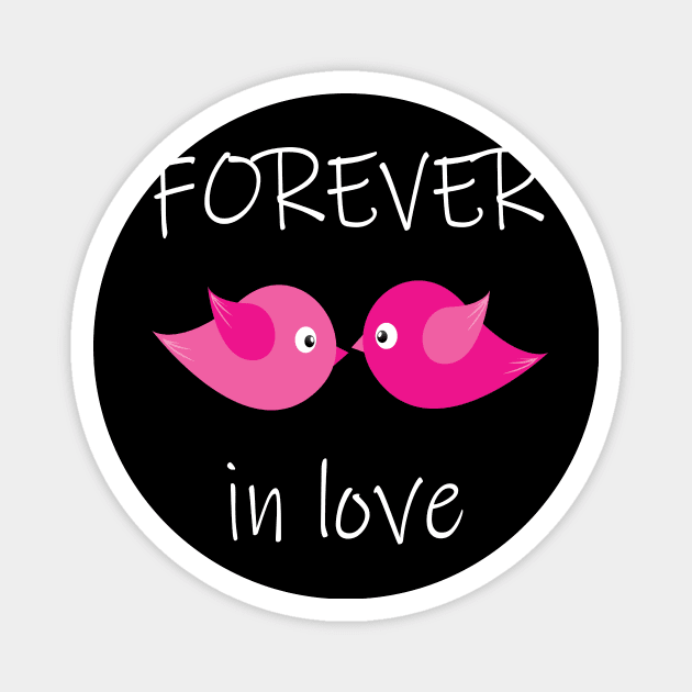 Forever In Love Birds Kissing Magnet by SinBle